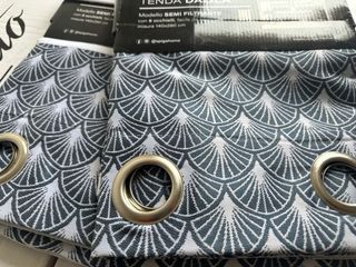 2 Tende Dalila 140x275 Semi Filtrante Blu/Grigio