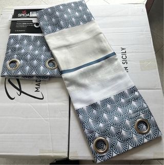 2 Tende Dalila 140x275 Semi Filtrante Blu/Grigio