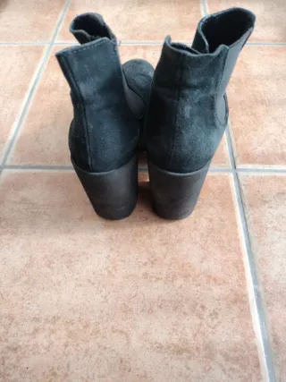 Botines negros serraje plataforma