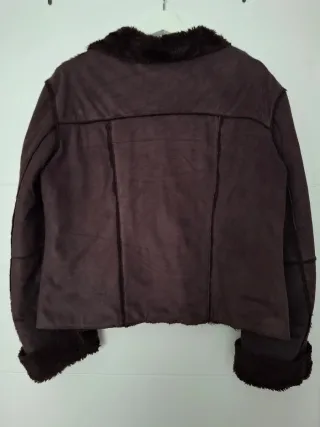 Chaqueta marrón efecto ante forrada