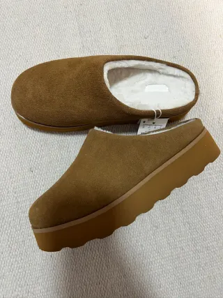 Zueco serraje piel marrón