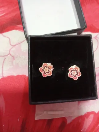 Pendientes Plata Ley 925 Flor Rosa