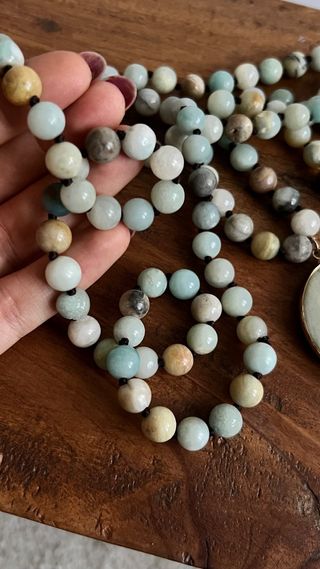 Collar largo artesanal de cuentas