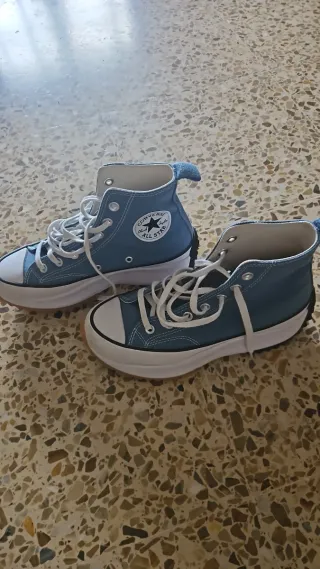 Converse plataforma azul talla 38