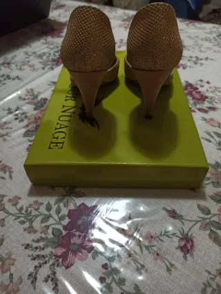 Scarpe tacco Marian beige/oro