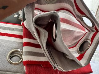 2 Tende Debora 140x275 Semi Filtrante Rosso/Grigio