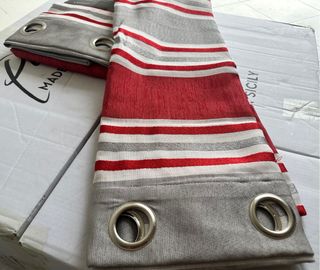 2 Tende Debora 140x275 Semi Filtrante Rosso/Grigio