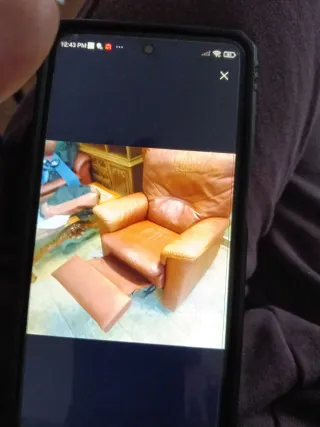 Sillón extensible de cuero marrón