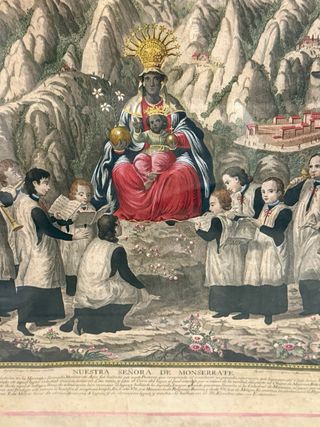 Lámina Antigua: Nuestra Señora de Monserrate 1791