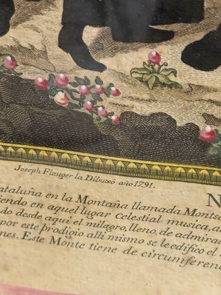 Lámina Antigua: Nuestra Señora de Monserrate 1791