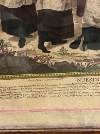 Lámina Antigua: Nuestra Señora de Monserrate 1791