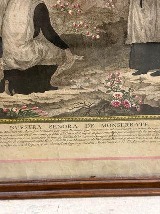 Lámina Antigua: Nuestra Señora de Monserrate 1791