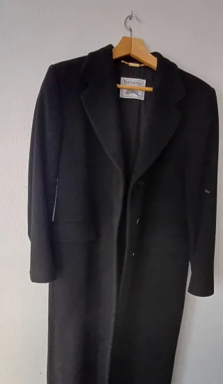 Gabardina Larga Burberry Negra Mujer