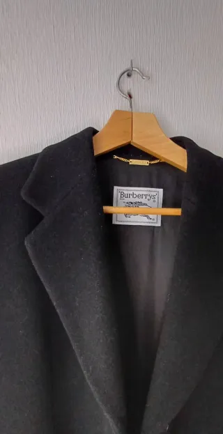 Gabardina Larga Burberry Negra Mujer
