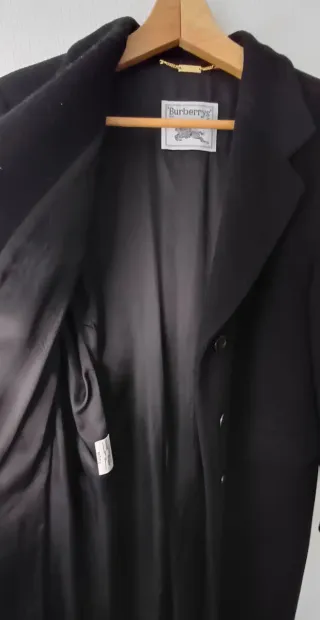 Gabardina Larga Burberry Negra Mujer