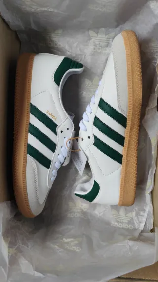 Zapatillas Adidas Samba OG Mujer Blancas/Verdes