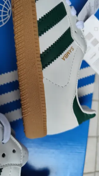 Zapatillas Adidas Samba OG Mujer Blancas/Verdes