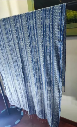 Sciarpa donna blu e bianca