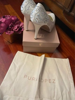 Zapatos de Novia Pura Lopez Blancos