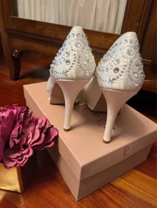 Zapatos de Novia Pura Lopez Blancos