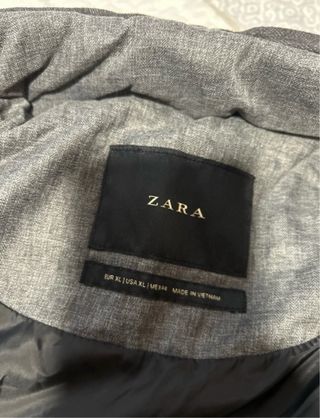 Abrigo acolchado gris Zara Talla XL Nueva