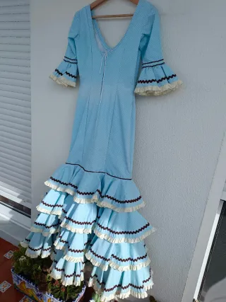 Traje Flamenca Talla 36 Azul