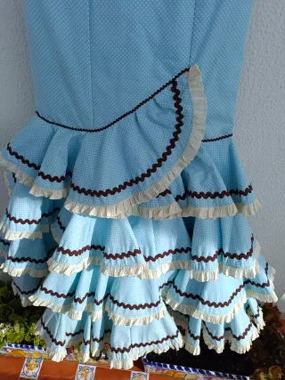 Traje Flamenca Talla 36 Azul