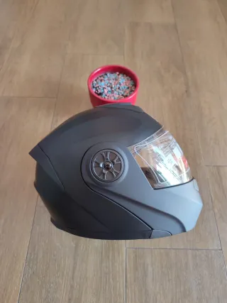 Casco Moto Modular Talla M Negro Unisex