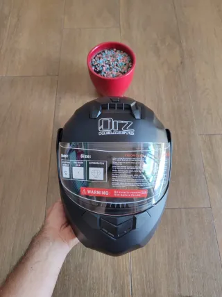 Casco Moto Modular Talla M Negro Unisex