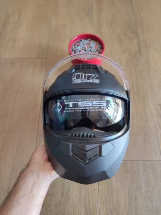 Casco Moto Modular Talla M Negro Unisex