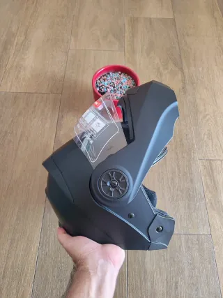 Casco Moto Modular Talla M Negro Unisex