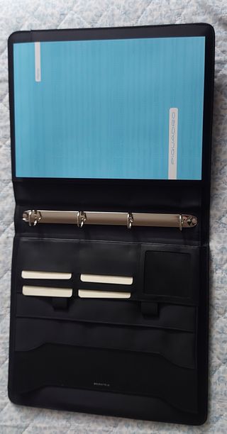 Porta blocco Piquadro pelle/tessuto nero