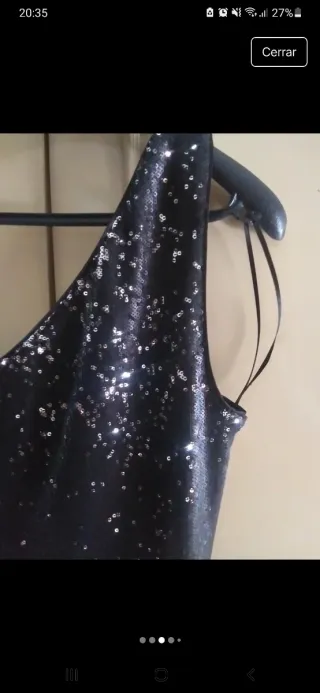 Vestido fiesta lentejuelas un hombro