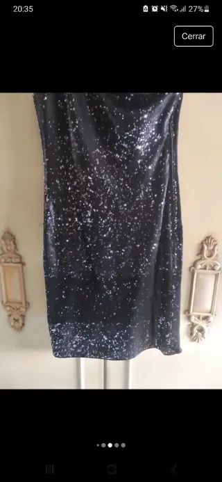 Vestido fiesta lentejuelas un hombro