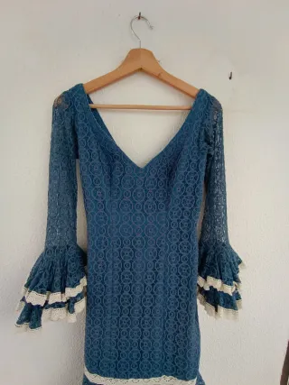 Traje Flamenca Talla 36 Azul