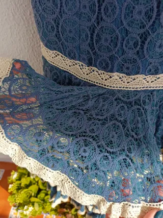 Traje Flamenca Talla 36 Azul