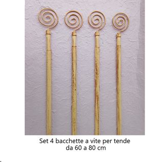 Set 4 Aste Tende a Vetro Estensibili 60-80cm
