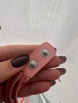 Bracciale donna rosa con strass