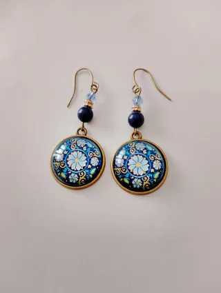 Orecchini pendenti floreali boho – fascino vintage