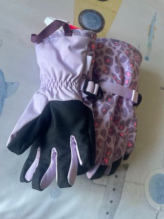 Guantes de Nieve Morados y Rosas talla 6 años