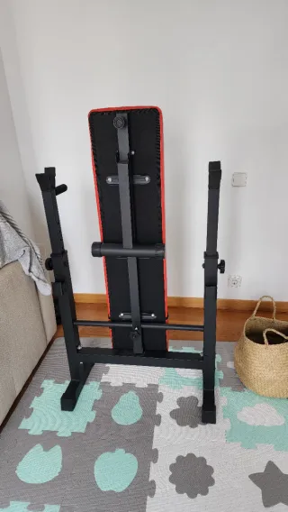 Banco de pesas plegable + Barra Z