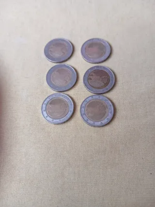 Lote 6 monedas 2 e. Alemania 2002 ceca G. 12,60 e.