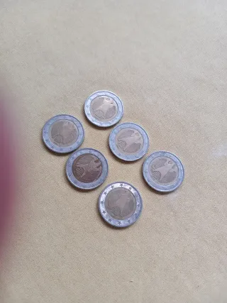 Lote 6 monedas 2 e. Alemania 2002 ceca G. 12,60 e.