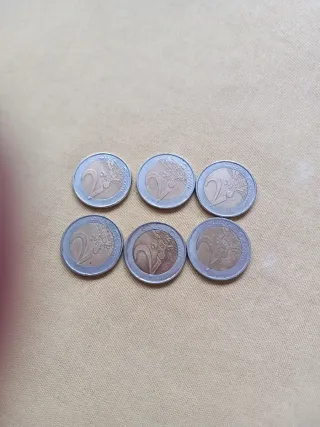 Lote 6 monedas 2 e. Alemania 2002 ceca G. 12,60 e.