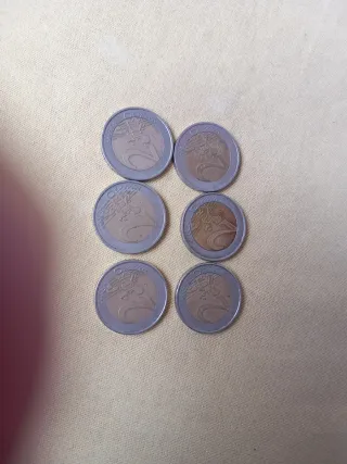 Lote 6 monedas 2 e. Alemania 2002 ceca G. 12,60 e.