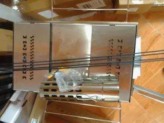 Estufa de leña exterior metal y cristal