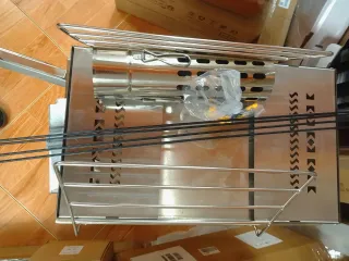 Estufa de leña exterior metal y cristal