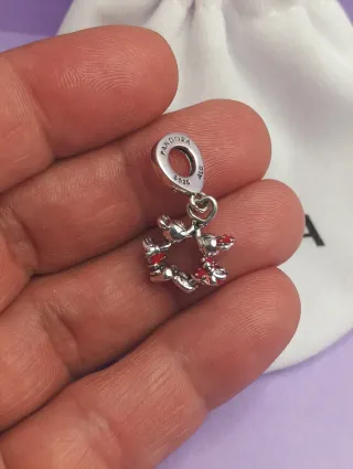 Charm Pandora Corazón con los ratones mikey y mini