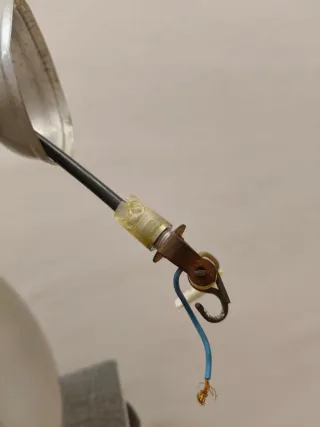 Lampadario Mid-Century Modern argentato sferico