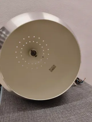 Lampadario Mid-Century Modern argentato sferico